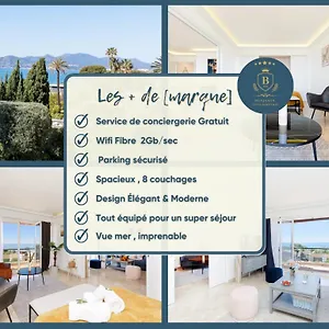  Apartment Riviera - Sea View - Clim - 50m Plage - De Standing - Spacieux 180 M2 - Parking